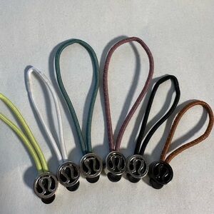 Set of 6 - Lululemon Replacement Zipper Pulls Hair Ties Define Scuba (F)